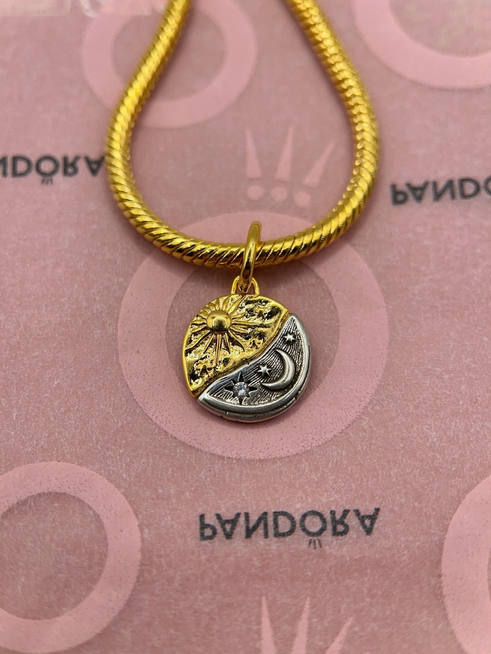 Pandora Two-Tone Sun & Moon Medallion Talisman Charm 763977C01